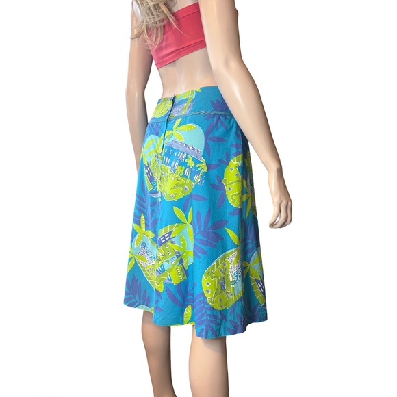Lilly Pulitzer Skirt Negresco Lagoon Serenading Frog Print A Line White Label - Picture 7 of 14